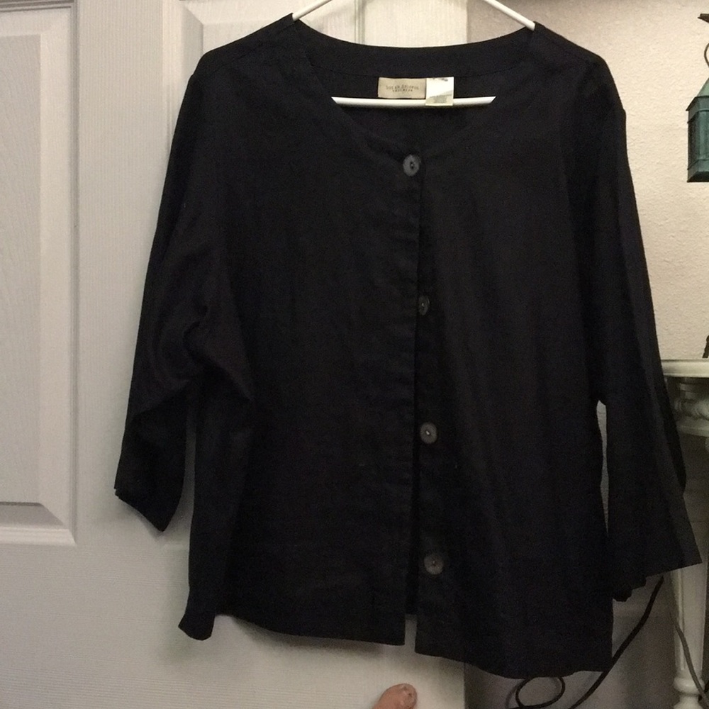 Linen black jacket. Size 18